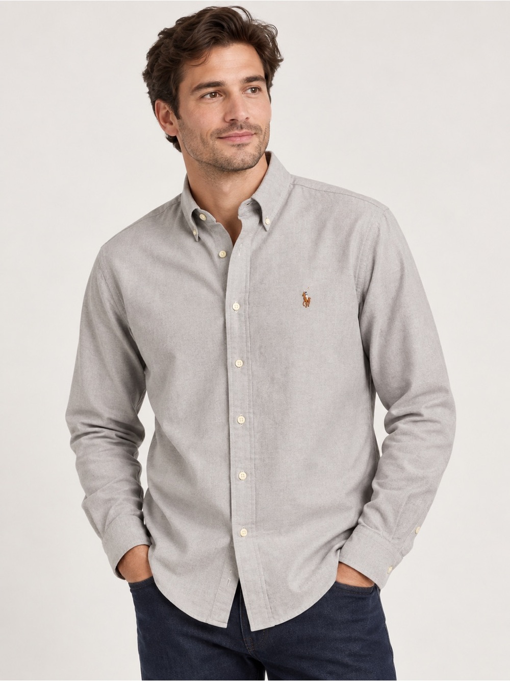 Ralph Lauren Yarmouth Men’s Gray Oxford Button Down Shirt 15.5 32/33